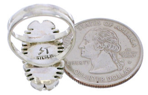 Silver Turquoise Southwestern Inlay Ring Size 5-1/4 TX28569